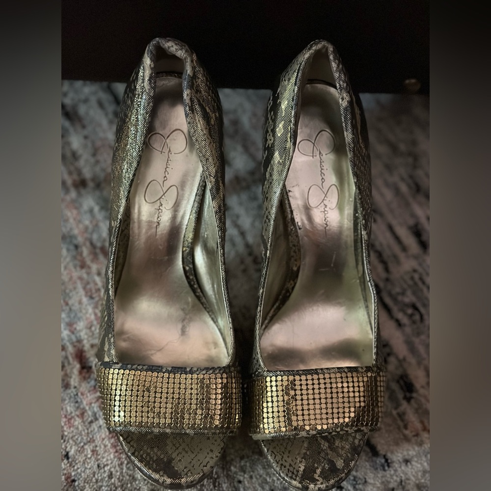 Jessica Simpson “Terri” Snake Print Platform Heels - Picture 2 of 4